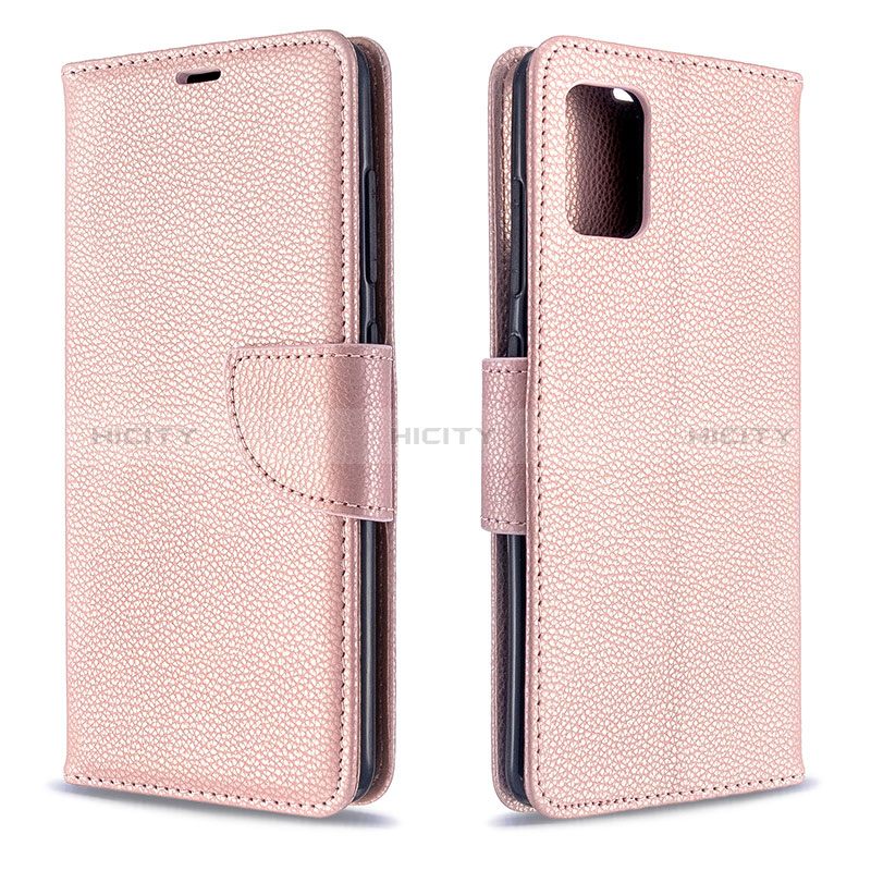 Custodia Portafoglio In Pelle Cover con Supporto B06F per Samsung Galaxy A51 5G Oro Rosa