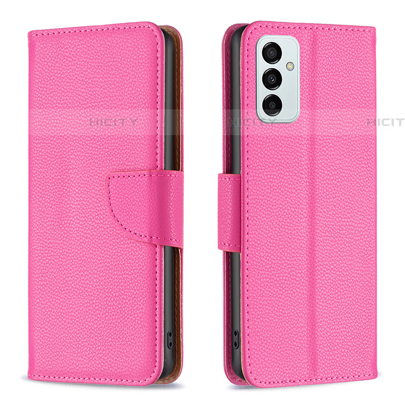 Custodia Portafoglio In Pelle Cover con Supporto B06F per Samsung Galaxy F23 5G Rosa Caldo