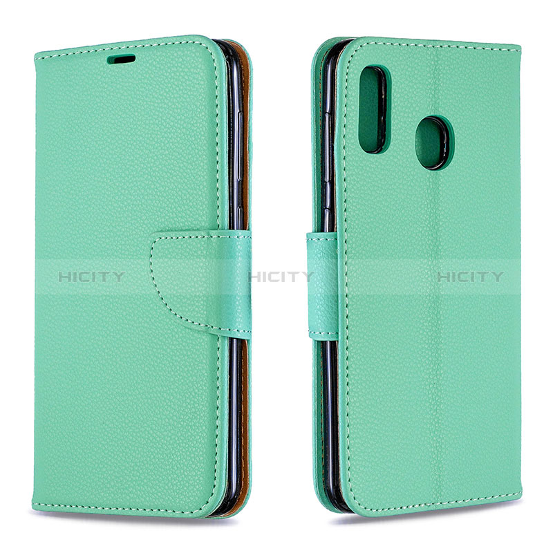 Custodia Portafoglio In Pelle Cover con Supporto B06F per Samsung Galaxy M10S Verde