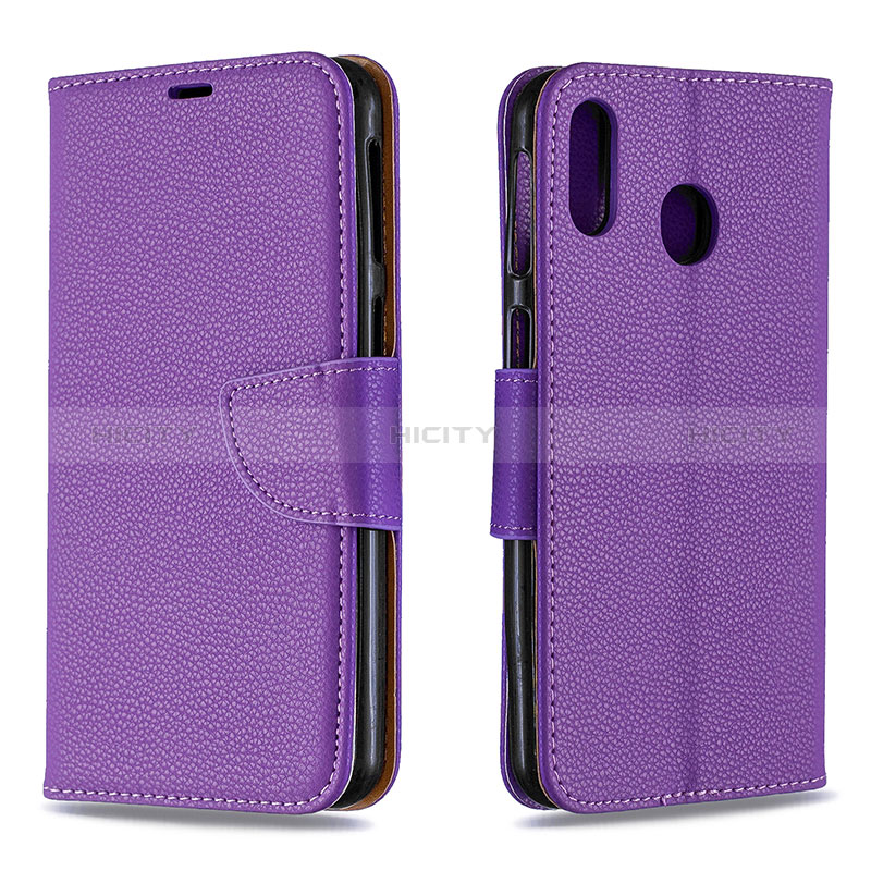 Custodia Portafoglio In Pelle Cover con Supporto B06F per Samsung Galaxy M20 Viola