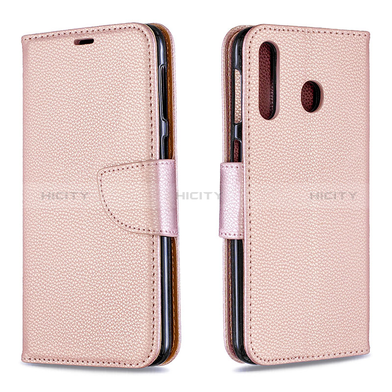Custodia Portafoglio In Pelle Cover con Supporto B06F per Samsung Galaxy M30 Oro Rosa