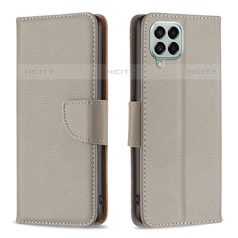 Custodia Portafoglio In Pelle Cover con Supporto B06F per Samsung Galaxy M33 5G Grigio