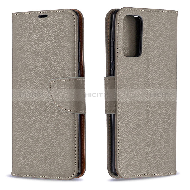 Custodia Portafoglio In Pelle Cover con Supporto B06F per Samsung Galaxy Note 20 5G Grigio