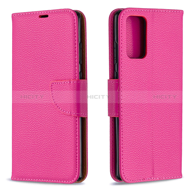 Custodia Portafoglio In Pelle Cover con Supporto B06F per Samsung Galaxy Note 20 5G Rosa Caldo