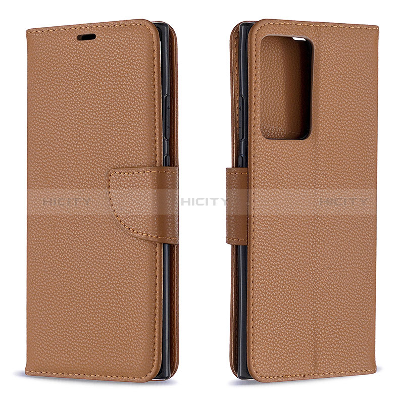 Custodia Portafoglio In Pelle Cover con Supporto B06F per Samsung Galaxy Note 20 Ultra 5G Marrone