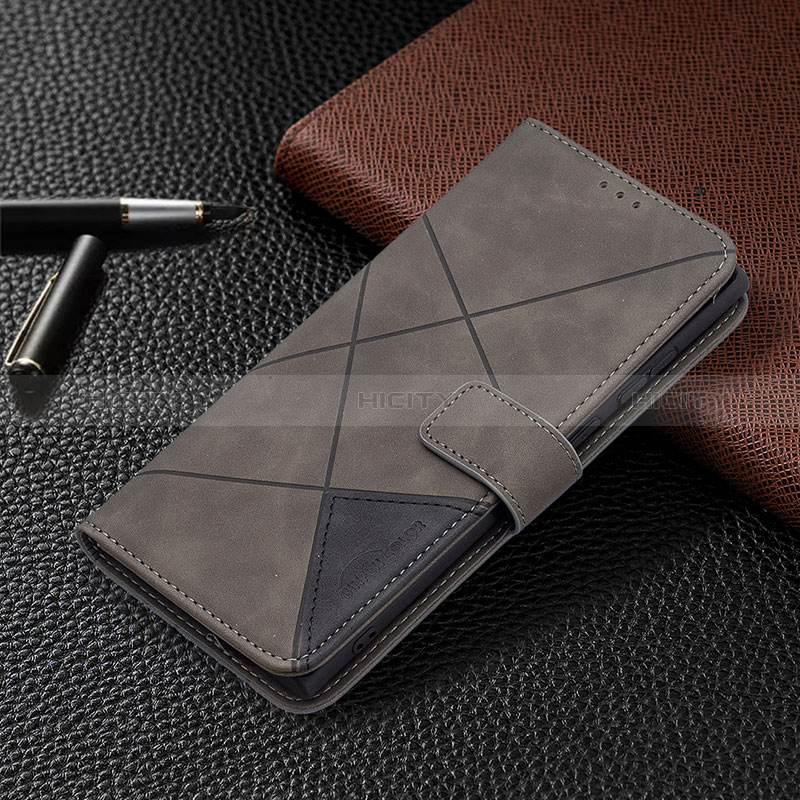 Custodia Portafoglio In Pelle Cover con Supporto B06F per Samsung Galaxy S24 Ultra 5G Grigio