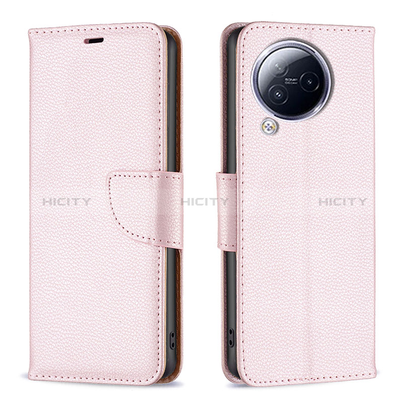 Custodia Portafoglio In Pelle Cover con Supporto B06F per Xiaomi Civi 3 5G Oro Rosa