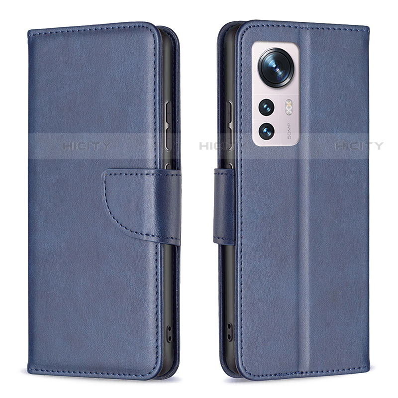Custodia Portafoglio In Pelle Cover con Supporto B06F per Xiaomi Mi 12 Pro 5G Blu