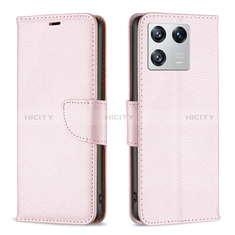Custodia Portafoglio In Pelle Cover con Supporto B06F per Xiaomi Mi 13 5G Oro Rosa