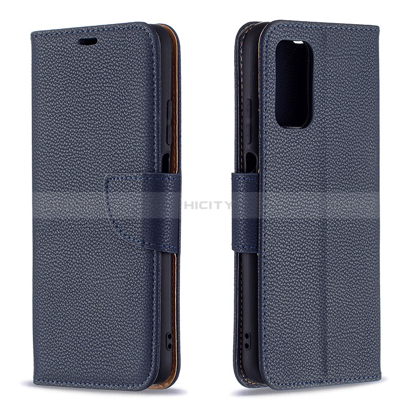 Custodia Portafoglio In Pelle Cover con Supporto B06F per Xiaomi Poco M3 Blu