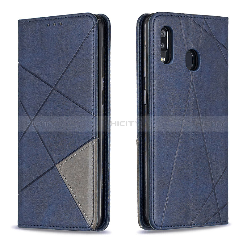 Custodia Portafoglio In Pelle Cover con Supporto B07F per Samsung Galaxy A30 Blu