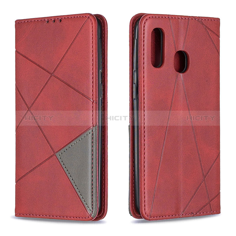 Custodia Portafoglio In Pelle Cover con Supporto B07F per Samsung Galaxy A40 Rosso
