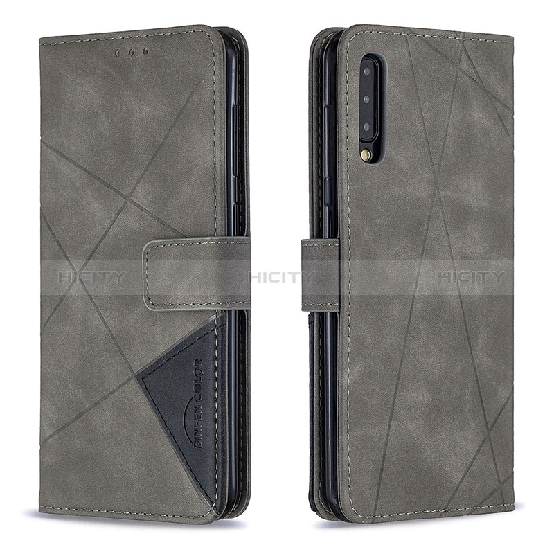 Custodia Portafoglio In Pelle Cover con Supporto B08F per Samsung Galaxy A50 Grigio