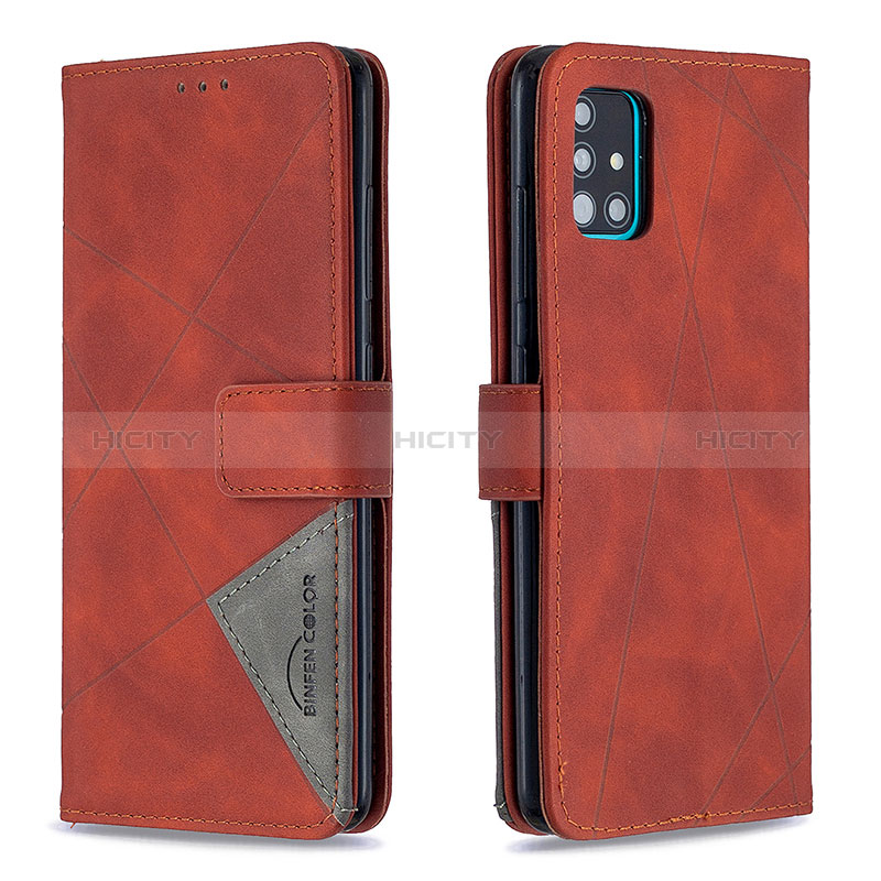 Custodia Portafoglio In Pelle Cover con Supporto B08F per Samsung Galaxy A51 4G Arancione