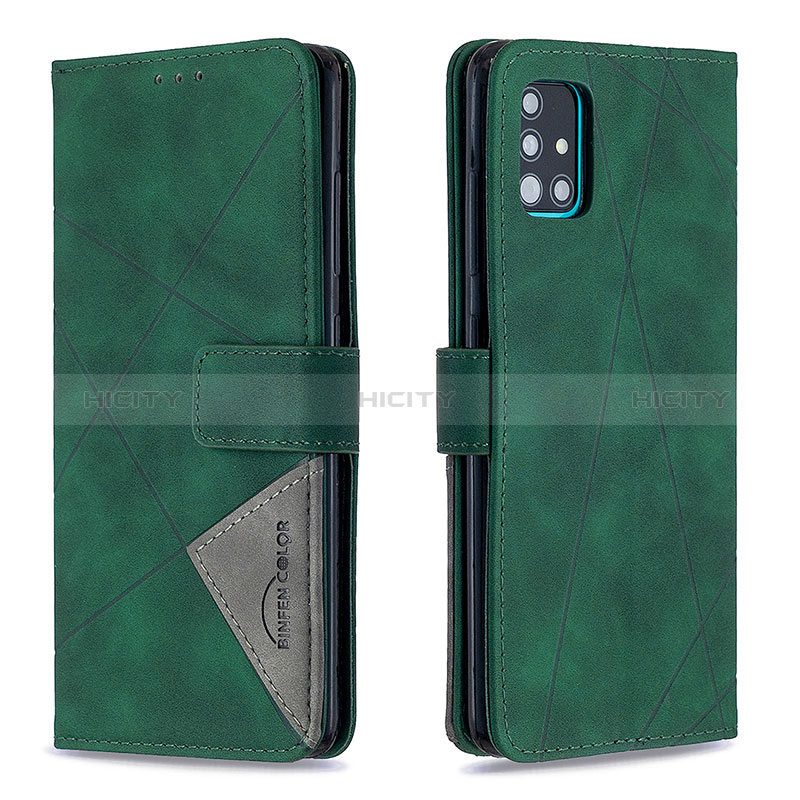 Custodia Portafoglio In Pelle Cover con Supporto B08F per Samsung Galaxy A51 4G Verde