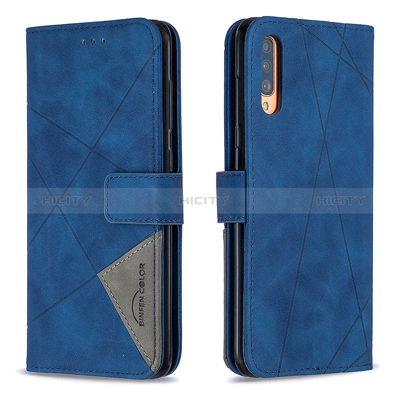 Custodia Portafoglio In Pelle Cover con Supporto B08F per Samsung Galaxy A70 Blu