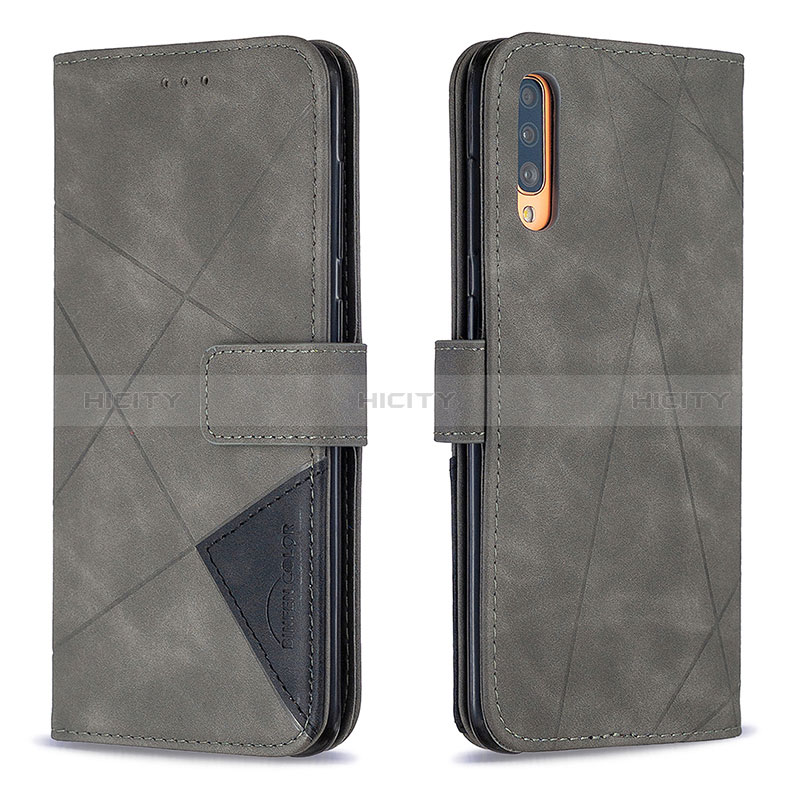 Custodia Portafoglio In Pelle Cover con Supporto B08F per Samsung Galaxy A70 Grigio