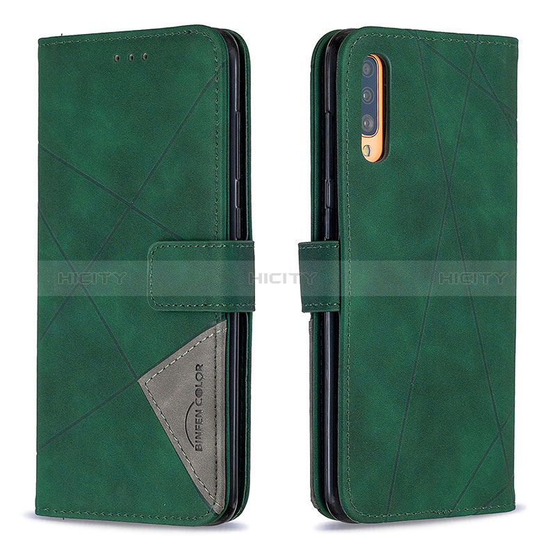 Custodia Portafoglio In Pelle Cover con Supporto B08F per Samsung Galaxy A70 Verde