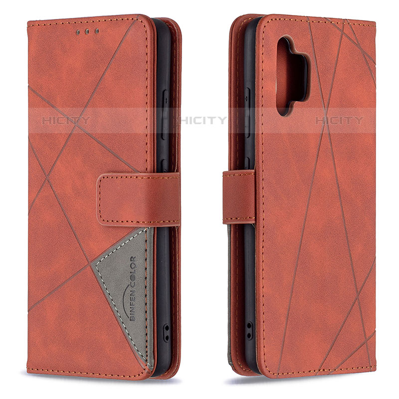 Custodia Portafoglio In Pelle Cover con Supporto B08F per Samsung Galaxy M32 5G Arancione