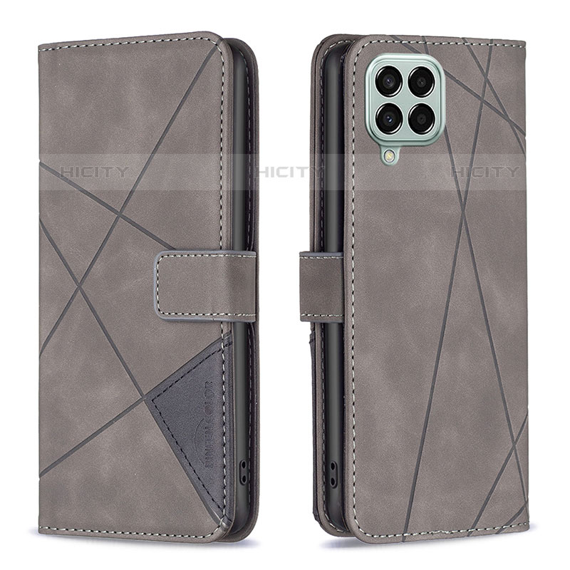 Custodia Portafoglio In Pelle Cover con Supporto B08F per Samsung Galaxy M33 5G Grigio