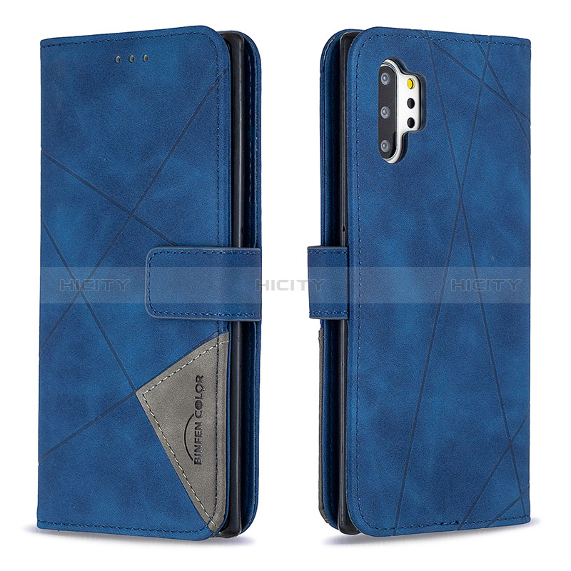 Custodia Portafoglio In Pelle Cover con Supporto B08F per Samsung Galaxy Note 10 Plus 5G Blu