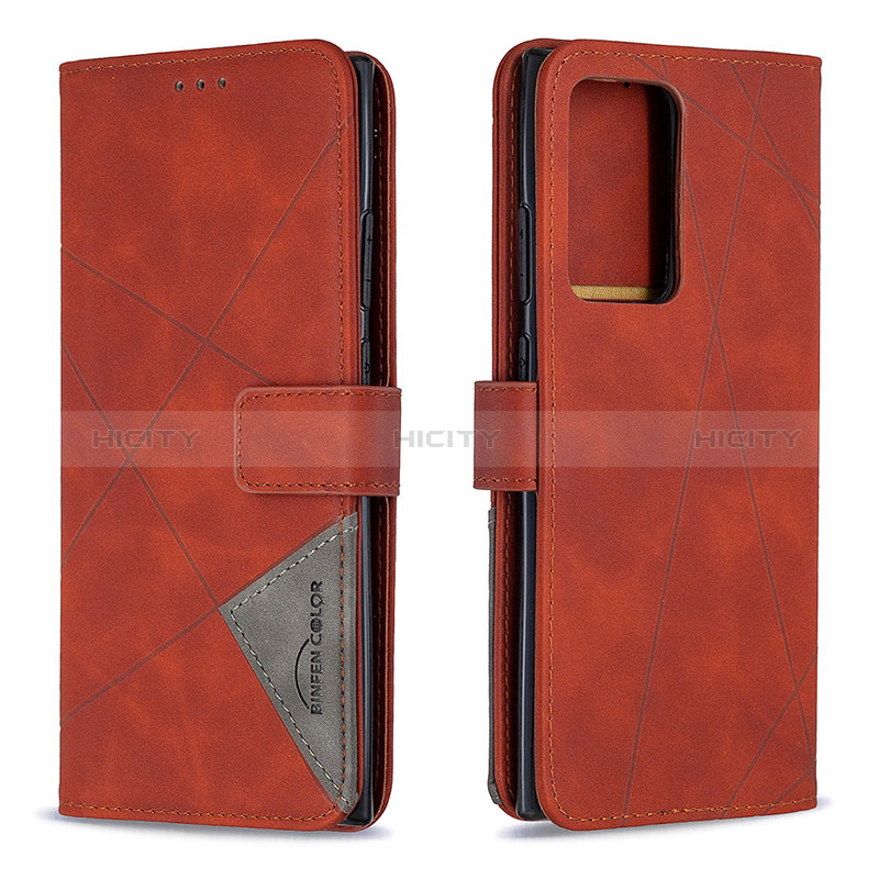 Custodia Portafoglio In Pelle Cover con Supporto B08F per Samsung Galaxy Note 20 Ultra 5G Arancione