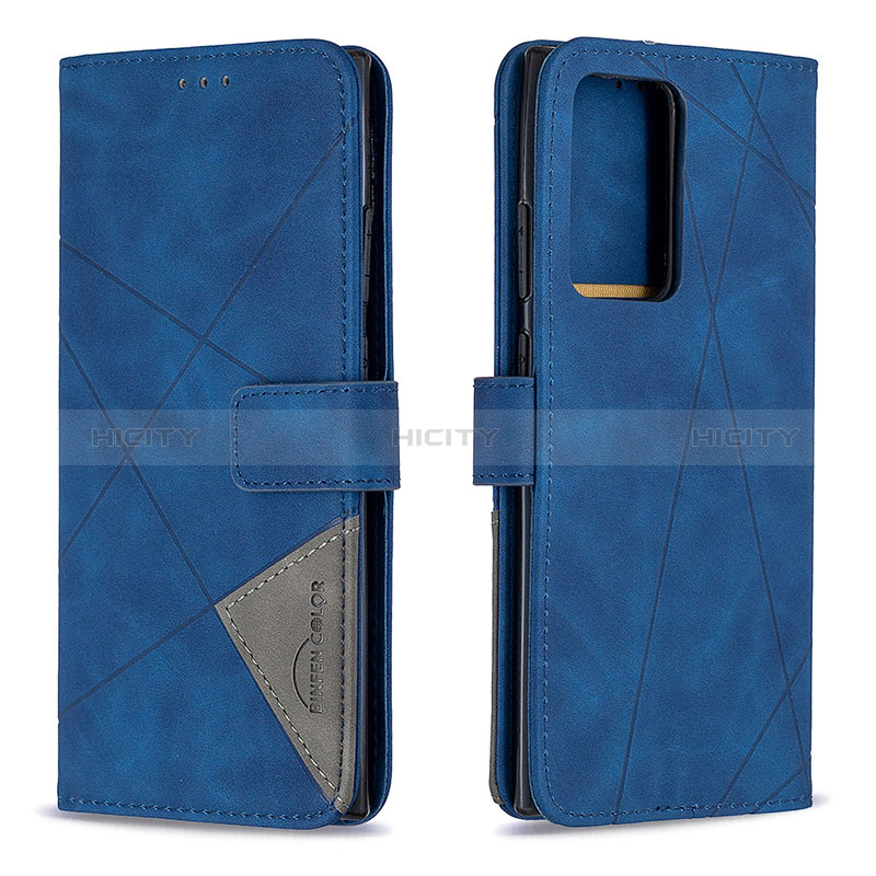 Custodia Portafoglio In Pelle Cover con Supporto B08F per Samsung Galaxy Note 20 Ultra 5G Blu