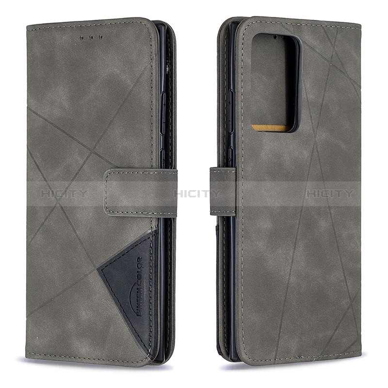 Custodia Portafoglio In Pelle Cover con Supporto B08F per Samsung Galaxy Note 20 Ultra 5G Grigio