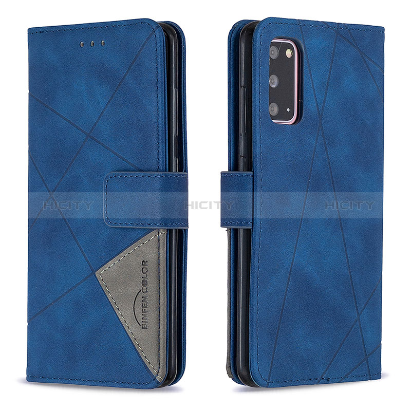 Custodia Portafoglio In Pelle Cover con Supporto B08F per Samsung Galaxy S20 5G Blu