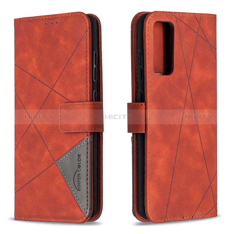 Custodia Portafoglio In Pelle Cover con Supporto B08F per Samsung Galaxy S20 Lite 5G Arancione