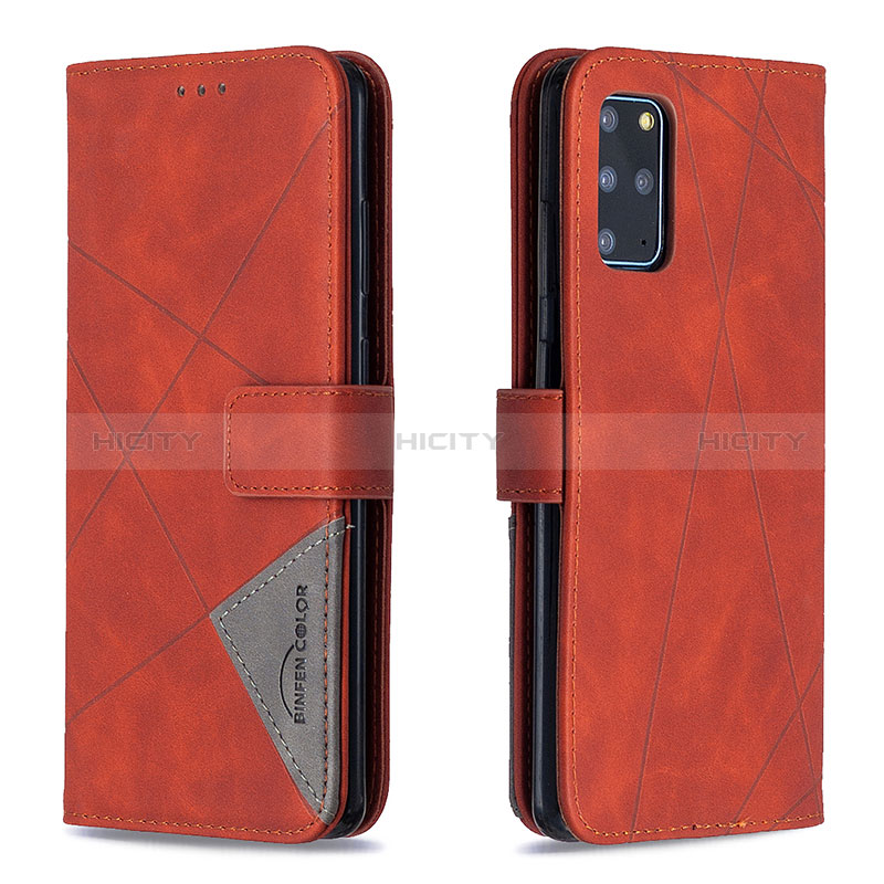Custodia Portafoglio In Pelle Cover con Supporto B08F per Samsung Galaxy S20 Plus Arancione