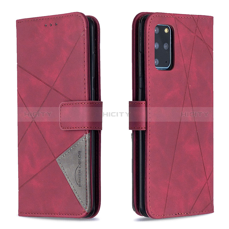 Custodia Portafoglio In Pelle Cover con Supporto B08F per Samsung Galaxy S20 Plus Rosso