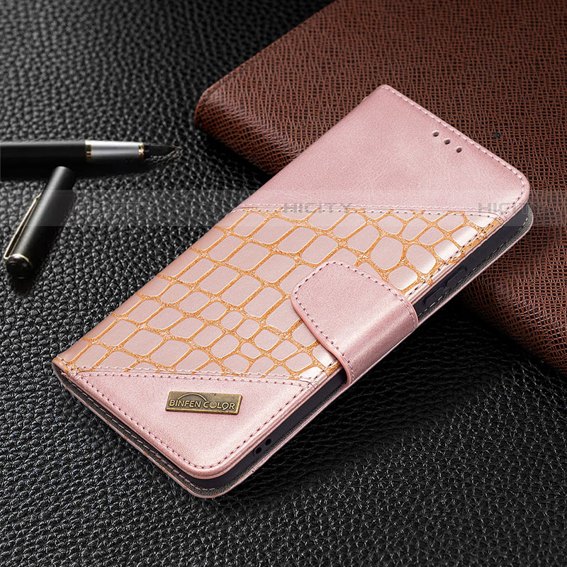 Custodia Portafoglio In Pelle Cover con Supporto B08F per Samsung Galaxy S21 5G Rosa