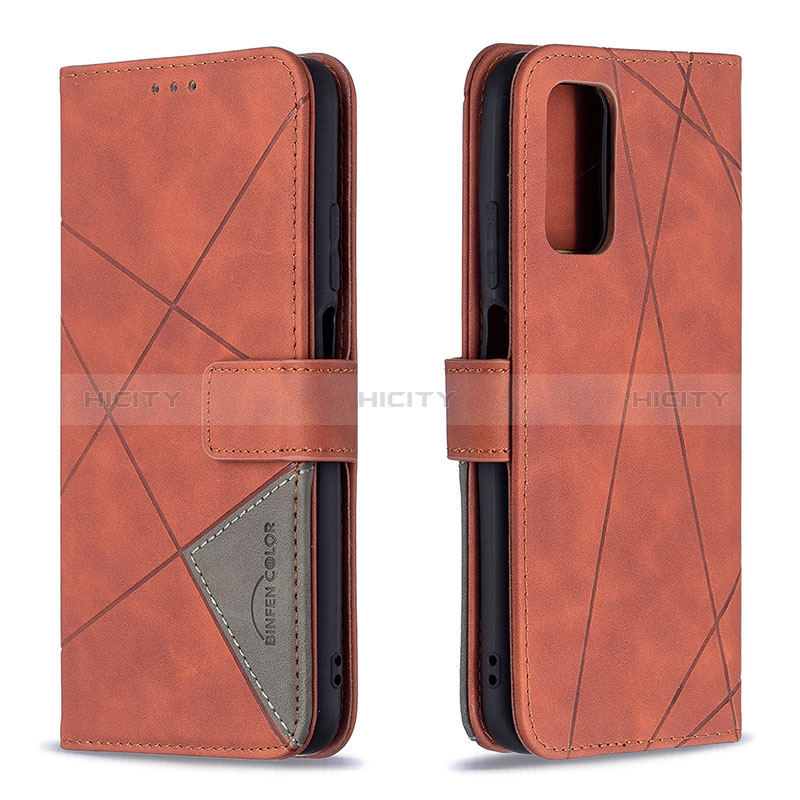 Custodia Portafoglio In Pelle Cover con Supporto B08F per Xiaomi Poco M3 Arancione