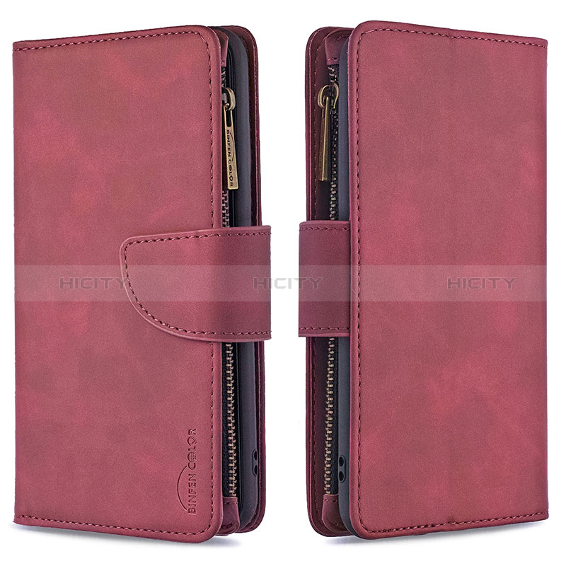 Custodia Portafoglio In Pelle Cover con Supporto B09F per Samsung Galaxy A40 Rosso