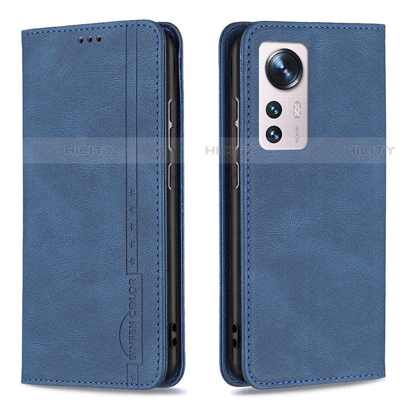 Custodia Portafoglio In Pelle Cover con Supporto B09F per Xiaomi Mi 12 Pro 5G Blu