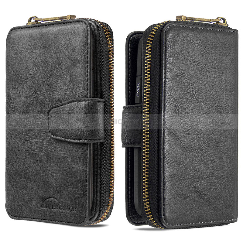 Custodia Portafoglio In Pelle Cover con Supporto B10F per Samsung Galaxy A70 Nero