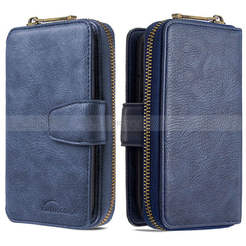 Custodia Portafoglio In Pelle Cover con Supporto B10F per Samsung Galaxy A81 Blu