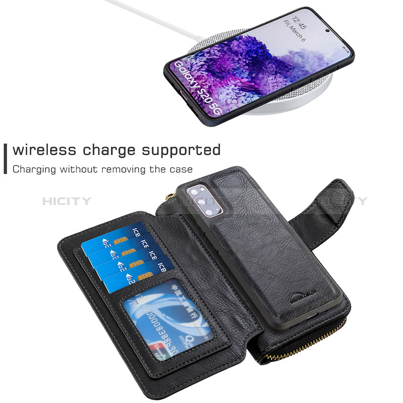 Custodia Portafoglio In Pelle Cover con Supporto B10F per Samsung Galaxy S20 Plus