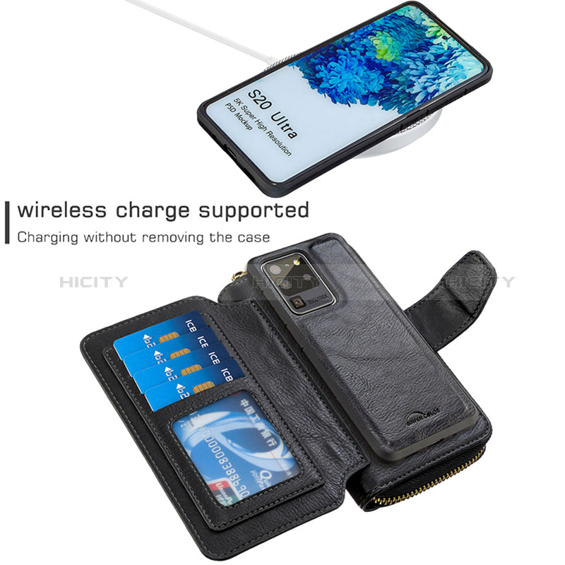 Custodia Portafoglio In Pelle Cover con Supporto B10F per Samsung Galaxy S20 Ultra 5G