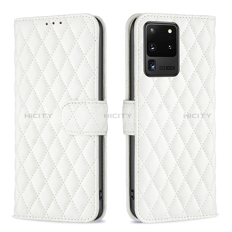 Custodia Portafoglio In Pelle Cover con Supporto B11F per Samsung Galaxy S20 Ultra 5G Bianco