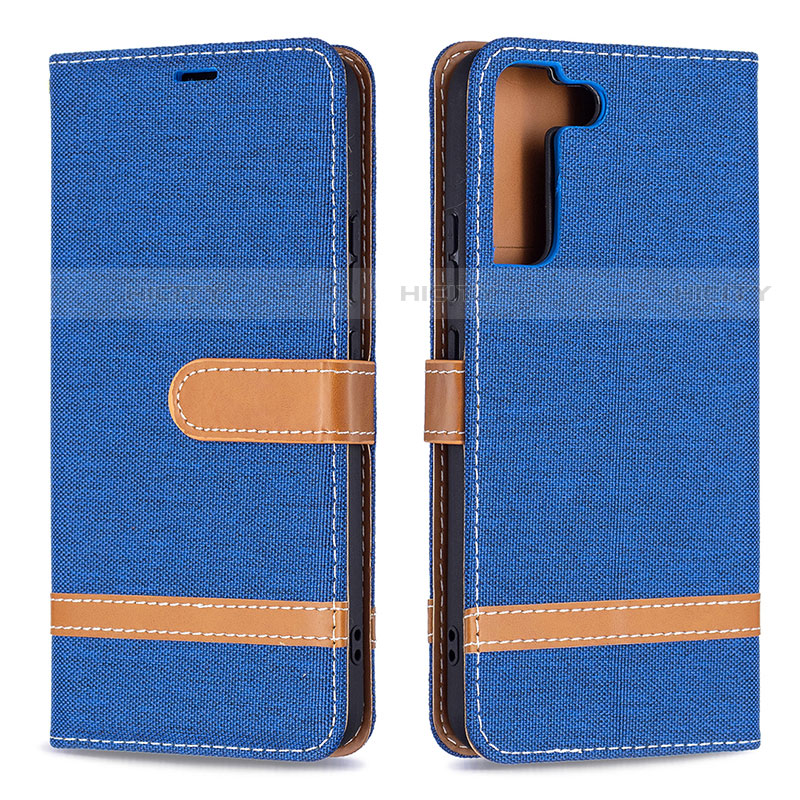 Custodia Portafoglio In Pelle Cover con Supporto B11F per Samsung Galaxy S21 5G Blu