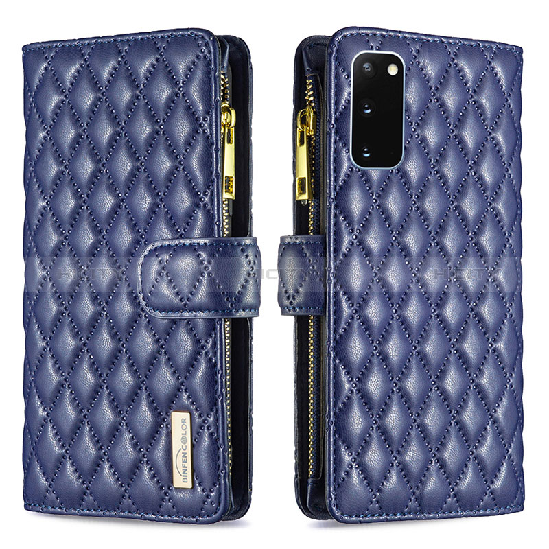 Custodia Portafoglio In Pelle Cover con Supporto B12F per Samsung Galaxy S20 5G Blu