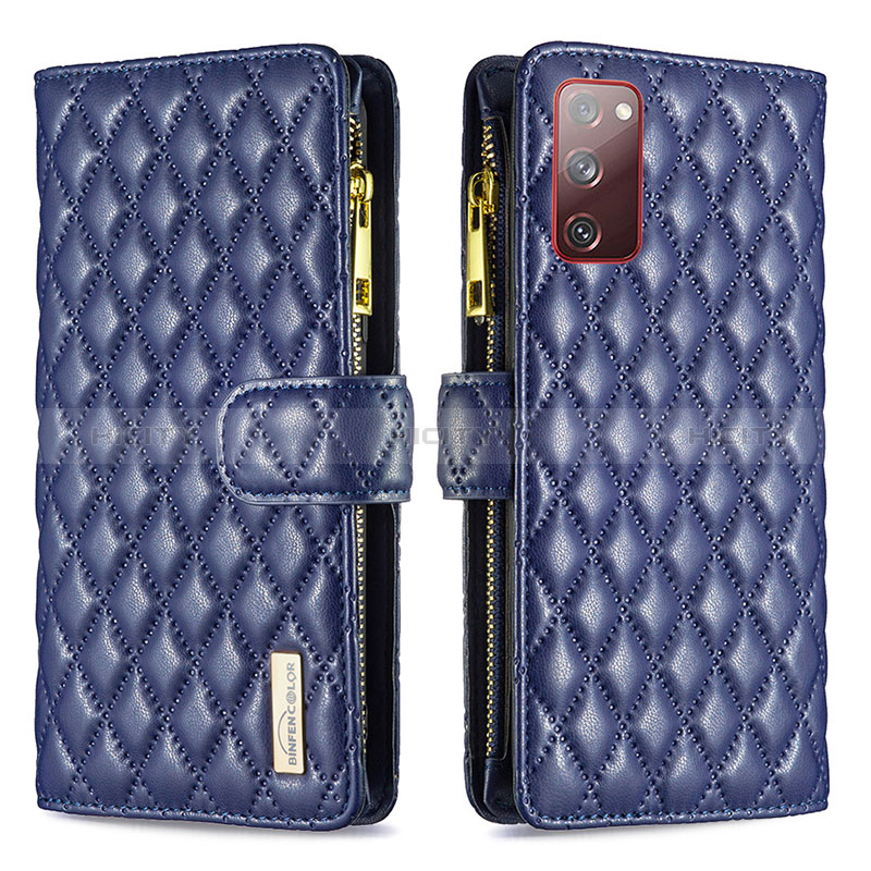 Custodia Portafoglio In Pelle Cover con Supporto B12F per Samsung Galaxy S20 FE 5G Blu