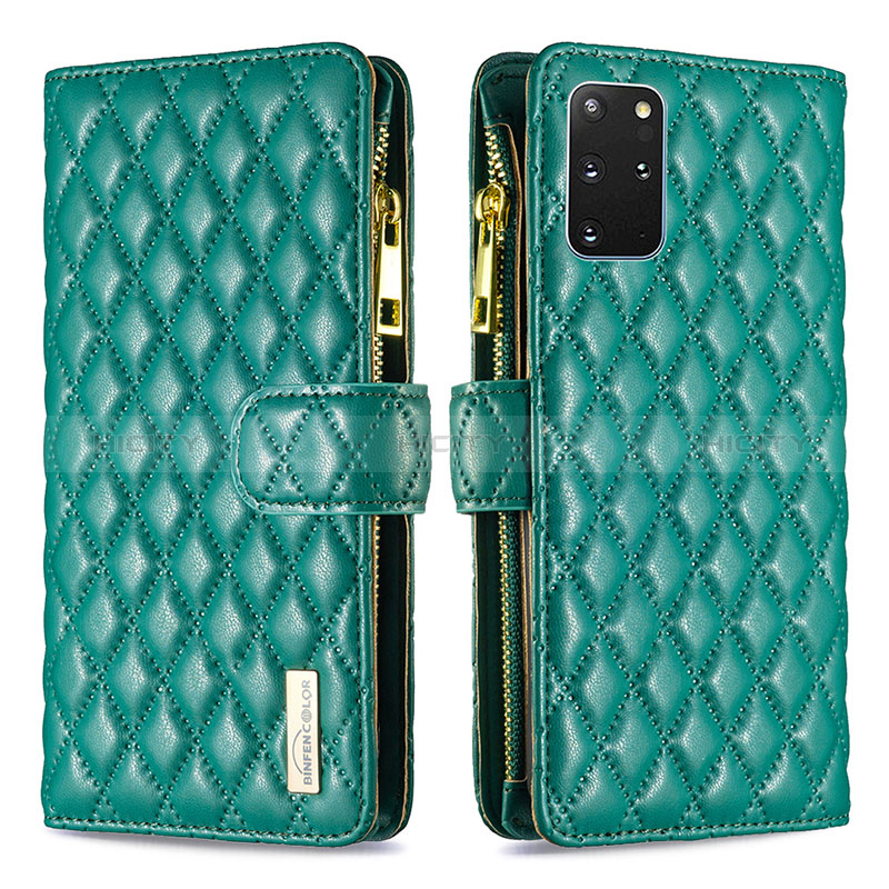 Custodia Portafoglio In Pelle Cover con Supporto B12F per Samsung Galaxy S20 Plus Verde