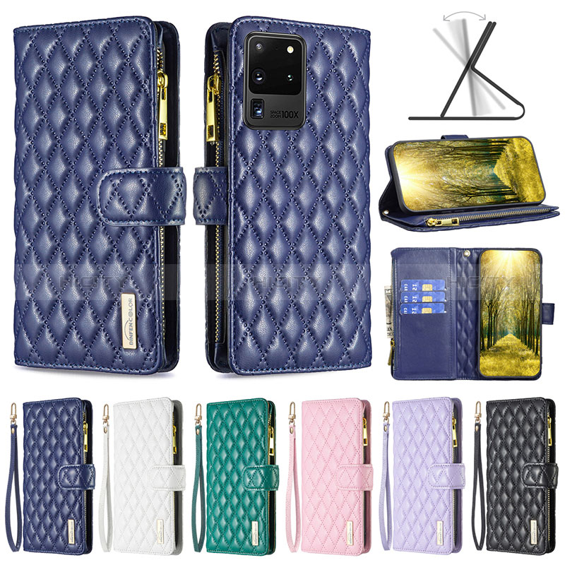 Custodia Portafoglio In Pelle Cover con Supporto B12F per Samsung Galaxy S20 Ultra