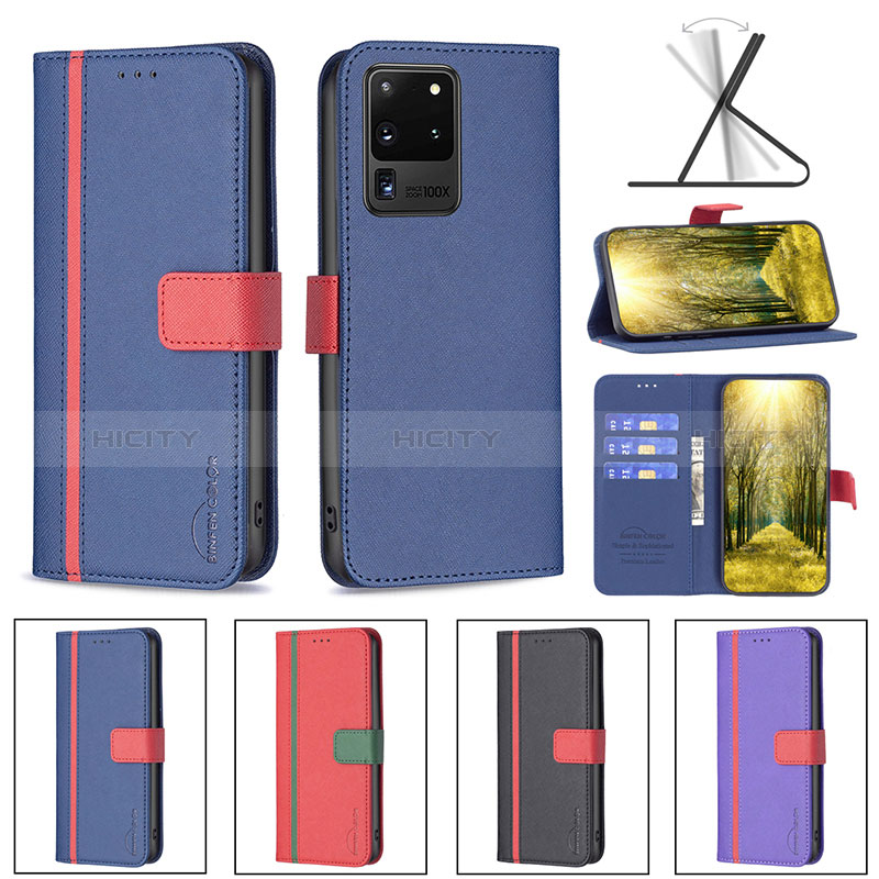 Custodia Portafoglio In Pelle Cover con Supporto B13F per Samsung Galaxy S20 Ultra