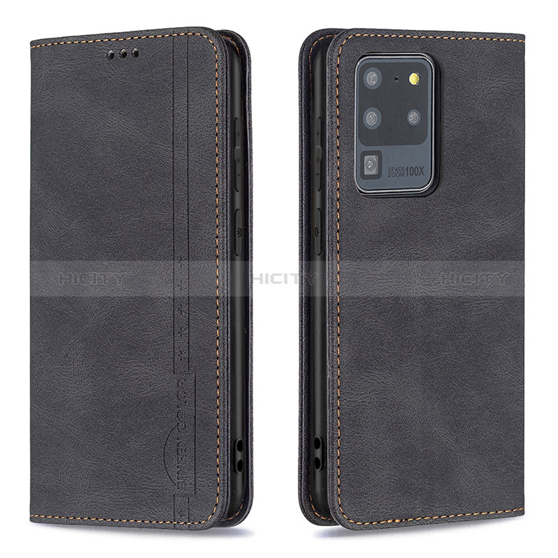 Custodia Portafoglio In Pelle Cover con Supporto B15F per Samsung Galaxy S20 Ultra Nero