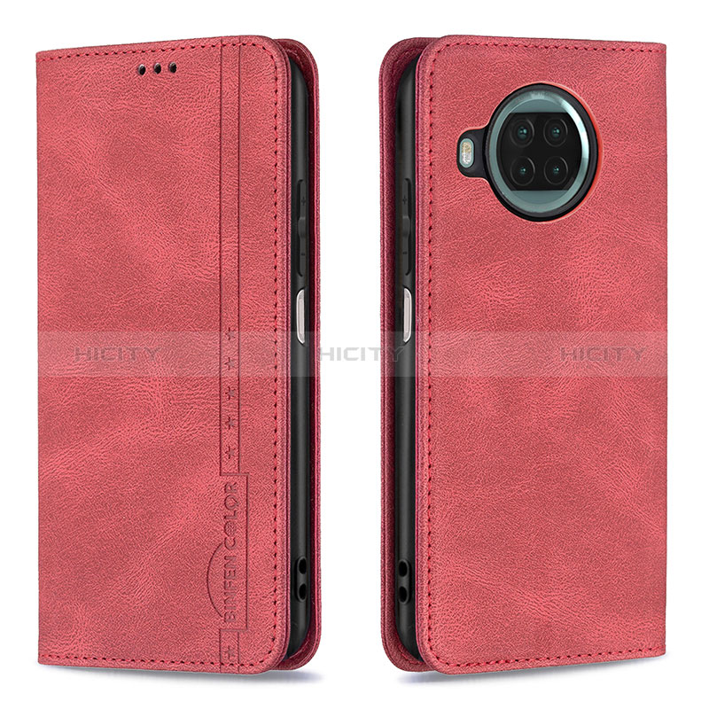 Custodia Portafoglio In Pelle Cover con Supporto B15F per Xiaomi Mi 10i 5G Rosso