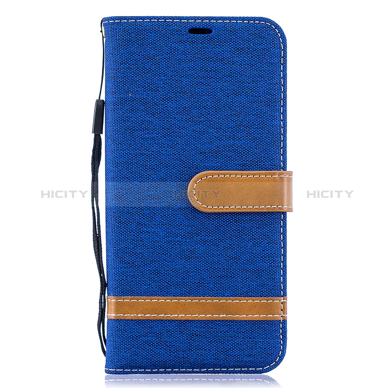 Custodia Portafoglio In Pelle Cover con Supporto B16F per Samsung Galaxy A10 Blu